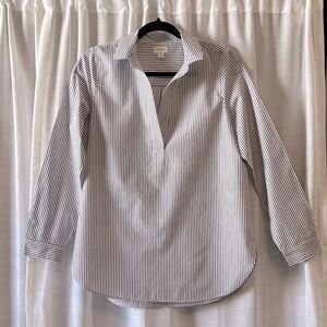 J. Crew Women's Black and White Striped Tunic